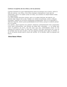 Cultivar el espíritu de los niños y de los jóvenes Cuantos lamentos