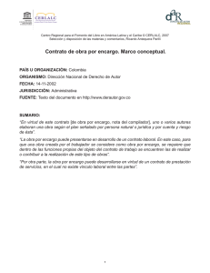 Contrato de obra por encargo. Marco conceptual.