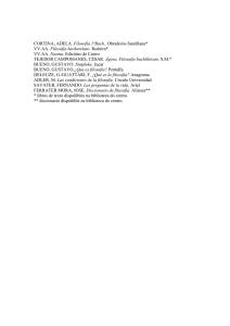 CORTINA, ADELA. Filosofía 1ºBach.. Obradoiro
