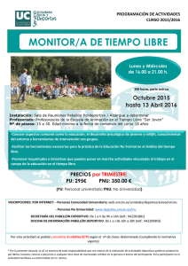 monitor/a de tiempo libre