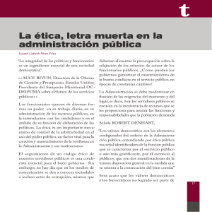 La ética, letra muerta en la administración pública