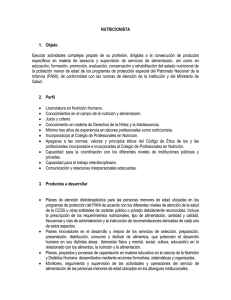 NUTRICIONISTA 1. Objeto Ejecutar actividades complejas