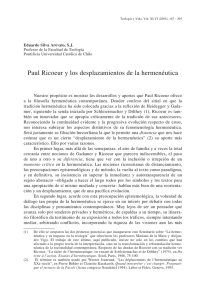 Paul Ricoeur y los desplazamientos de la hermenéutica