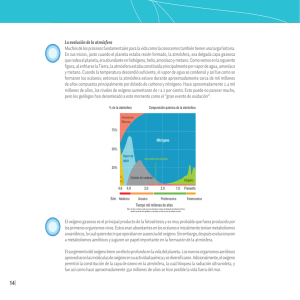 La evolución de la atmósfera Muchos de los procesos