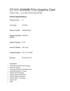 GT 610 2048MB PCIe Graphics Card Part No