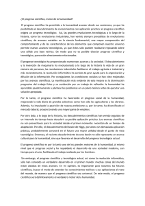 ¿El progreso científico, motor de la humanidad?