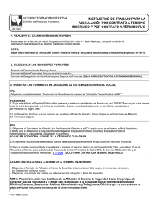 Instructivo para la Vinculación por contrato a Término Indefinido y