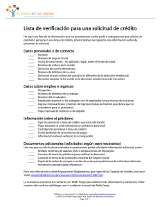 Lista de Verificación para Solicitud de Crédito