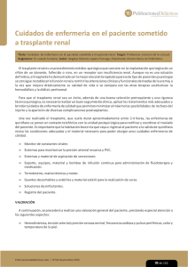 Cuidados de enfermeria en el paciente sometido a trasplante renal