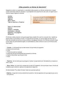 Cómo presentar un informe de laboratorio en QUÍMICA