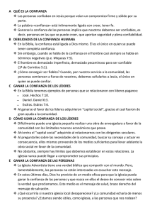 A QUÉ ES LA CONFIANZA Las personas confiaban en Jesús