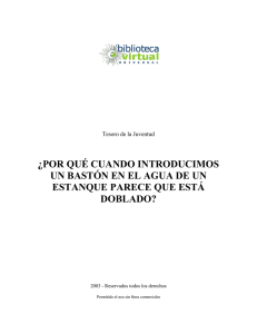 ¿POR QUÉ CUANDO INTRODUCIMOS UN BASTÓN EN EL AGUA