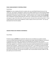PUBLIC ANNOUNCEMENT OF REFERRAL PERIOD Public Notice