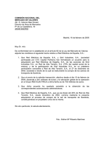 Red Eléctrica de España S.A. - Adquisición activos de transporte de
