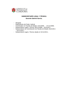 SUBSECRETARÍO LEGAL Y TÉCNICA Gerardo Gabriel García