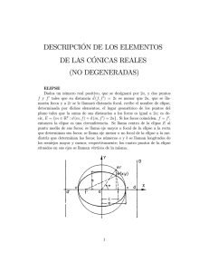 Elementos de las cónicas reales