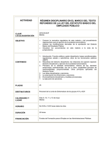 ACTIVIDAD RÉGIMEN DISCIPLINARIO EN EL MARCO DEL TEXTO