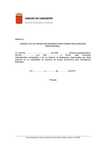 Anexo II “Autorización Expresa para firmar declaración responsable”