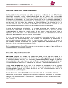 Elementos claves de la Educación Inclusiva