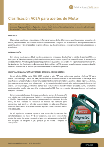Clasificacion ACEA para aceites de motor