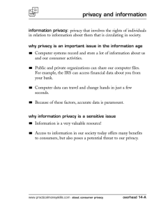 privacy and information - Practical Money Skills
