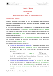 Trabajo Práctico EQUIVALENTE EN AGUA DE UN CALORIMETRO