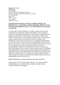 Tesis Laboral: Excepciones de Codemandados y Desistimiento