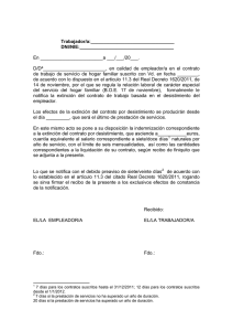 DESISTIMIENTO del contrato por el EMPLEADOR (con preaviso)