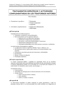 TRATAMIENTOS ESPECÍFICOS Y ACTIVIDADES