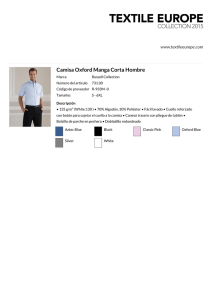 Camisa Oxford Manga Corta Hombre