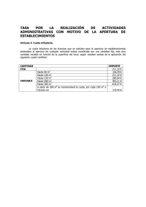 TASA POR LA REALIZACIÓN DE ACTIVIDADES