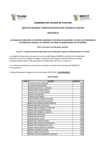 Beneficiarios Becas Manutención Yucatán 2016