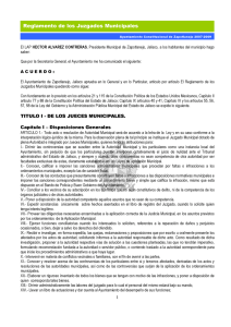 Reglamento de los Juzgados Municipales