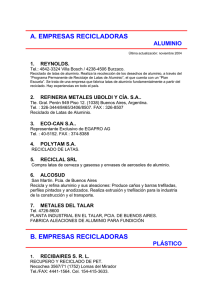 a. empresas recicladoras aluminio
