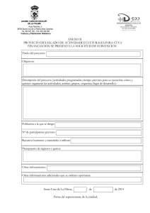 ANEXO II PROYECTO DETALLADO DE ACTIVIDADES