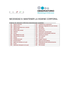 NECESIDAD 8: MANTENER LA HIGIENE CORPORAL