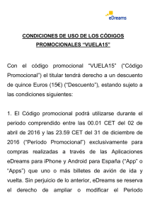 Con el código promocional “VUELA15”