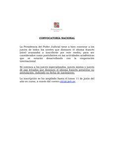 CONVOCATORIA NACIONAL La Presidencia del Poder Judicial