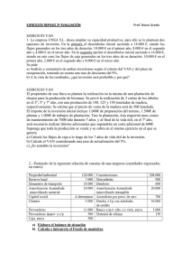 Ejercicios VAN y Balance: Repaso 2ª Evaluación