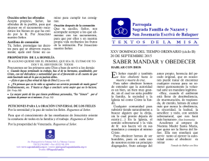 saber mandar y obedecer - Iglesia Sagrada Familia De Nazaret