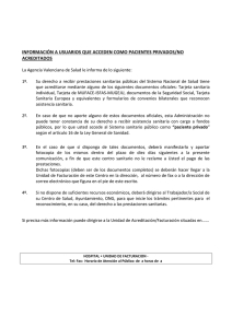 información a persona que accede como paciente privado