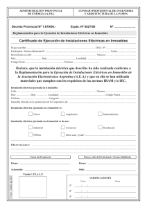 Certificado de Ejecución de Instalaciones Eléctricas en Inmuebles
