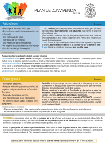Faltas leves PLAN DE CONVIVENCIA Faltas graves