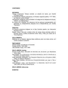 CONTENIDO ESTUDIOS Tiempo inmemorial, Tiempo colonial: un