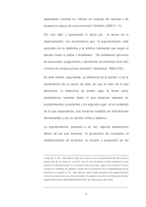 argumentar consiste en “ofrecer un conjunto de razones o de