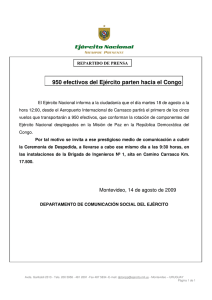 950 efectivos del Ejército parten hacia el Congo