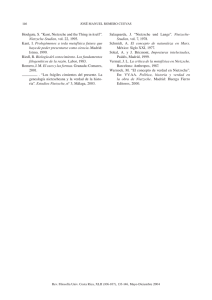 Houlgate, S. “Kant, Nietzsche and the Thing in itself”. Nietzsche