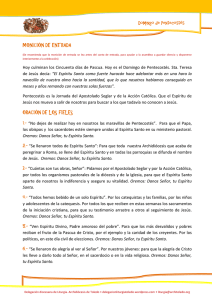MONICIÓN DE ENTRADA ORACIÓN DE LOS FIELES