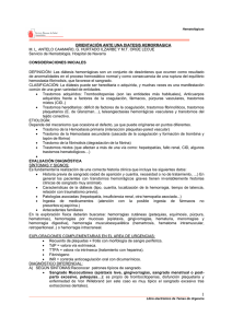 Orientación ante una diatesis hemorrágica.