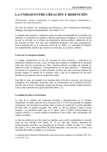 la unidad entre creación y redención
